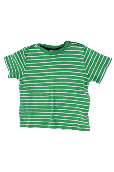 Hanna Andersson Boys Striped T-Shirt Green Size 4