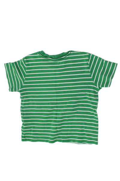 Hanna Andersson Boys Striped T-Shirt Green Size 4