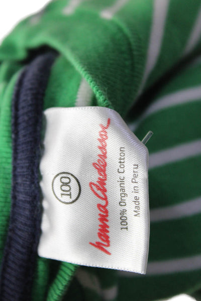 Hanna Andersson Boys Striped T-Shirt Green Size 4