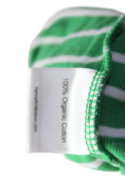 Hanna Andersson Boys Striped T-Shirt Green Size 4