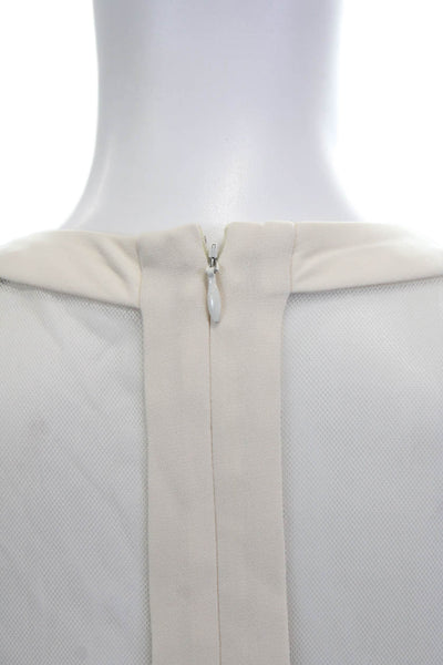 Rag & Bone Womens Sleeveless Mesh Shoulders Asymmetrical Tank Top White Size 2