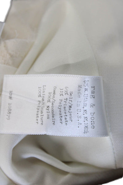 Rag & Bone Womens Sleeveless Mesh Shoulders Asymmetrical Tank Top White Size 2