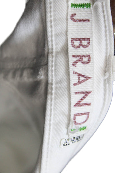 J Brand Womens Ankle Jegging Pants White Mid Rise Button Size 26