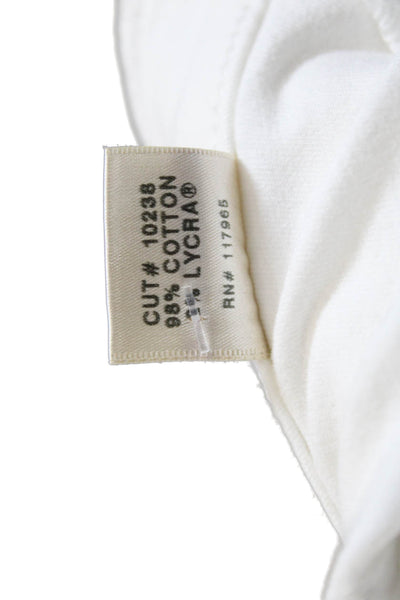 J Brand Womens Ankle Jegging Pants White Mid Rise Button Size 26