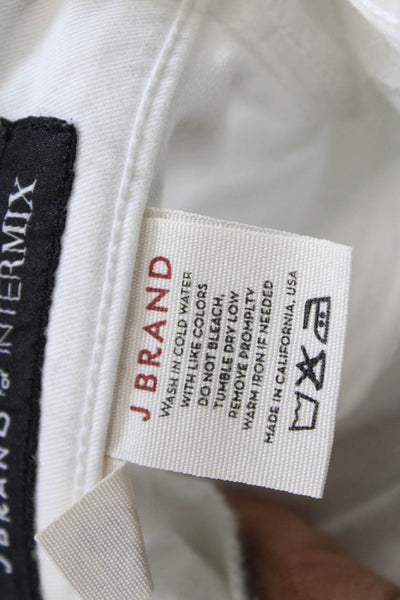 J Brand Womens Ankle Jegging Pants White Mid Rise Button Size 26