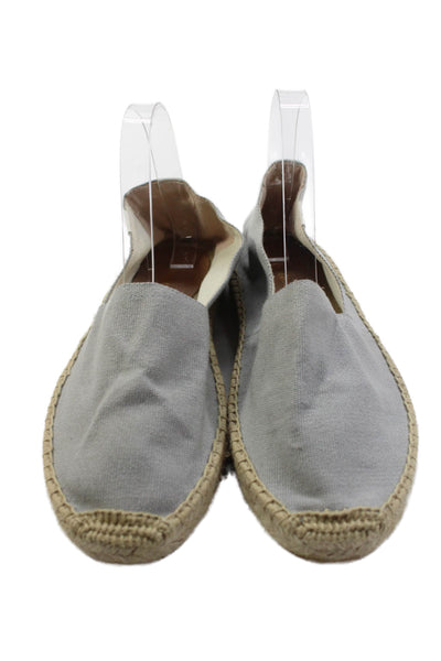 Soludos Womens Slide On Espadrille Flats Light Grey Size 8