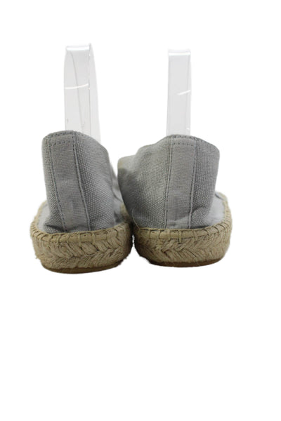 Soludos Womens Slide On Espadrille Flats Light Grey Size 8