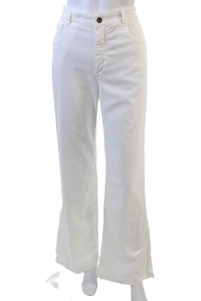 Bella Dahl Women White Mid Rise Pants Button Closure Size 27