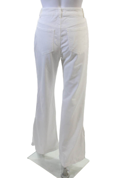 Bella Dahl Women White Mid Rise Pants Button Closure Size 27
