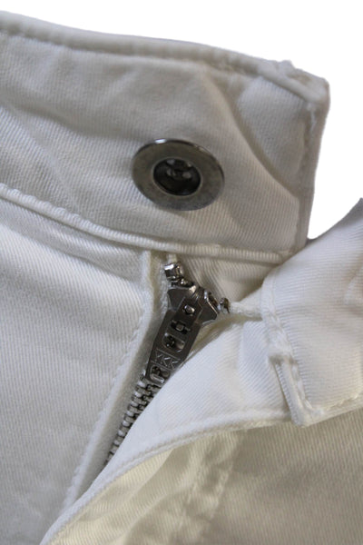 Bella Dahl Women White Mid Rise Pants Button Closure Size 27