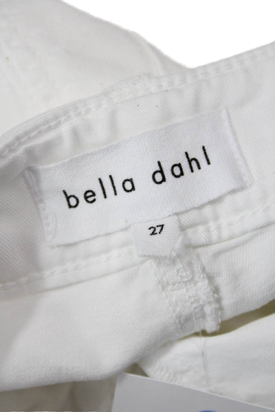 Bella Dahl Women White Mid Rise Pants Button Closure Size 27