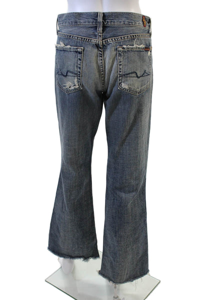 7 For All Mankind Womens Bootcut Flared Jeans Dark Blue Size 30