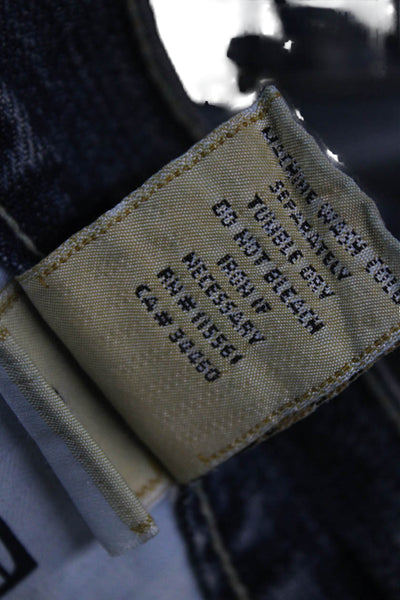 7 For All Mankind Womens Bootcut Flared Jeans Dark Blue Size 30