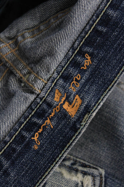 7 For All Mankind Womens Bootcut Flared Jeans Dark Blue Size 30