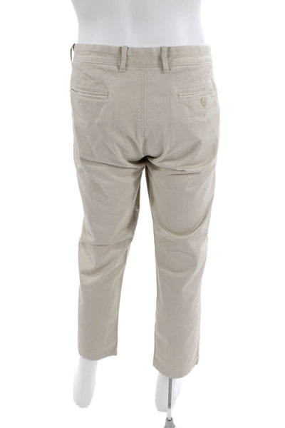 J Crew Mens Cotton Stretch Tapered Ankle Pants Beige Size 36