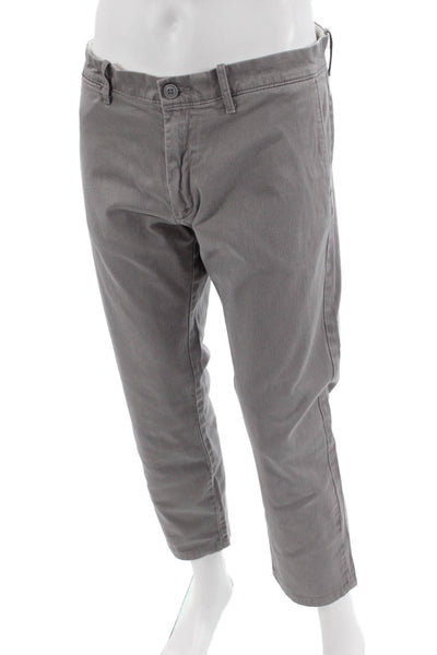 J Crew Mens Stretch Casual Straight Ankle Pants Gray Size 36