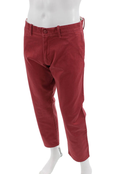 J Crew Mens Cotton Stretch Straight Casual Pants Red Size 36