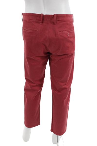J Crew Mens Cotton Stretch Straight Casual Pants Red Size 36