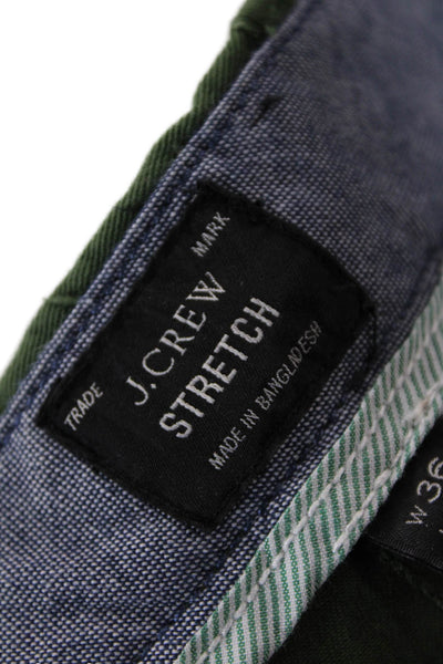 J Crew Mens Cotton Stretch Straight Casual Pants Green Size 36