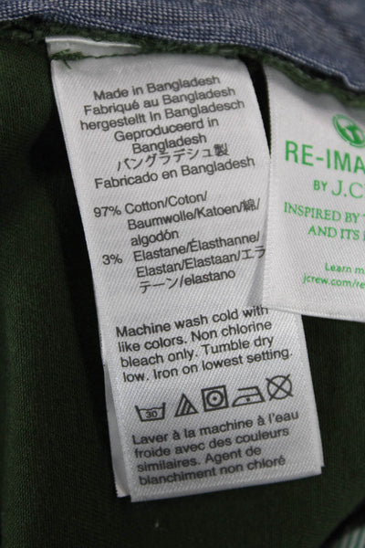 J Crew Mens Cotton Stretch Straight Casual Pants Green Size 36