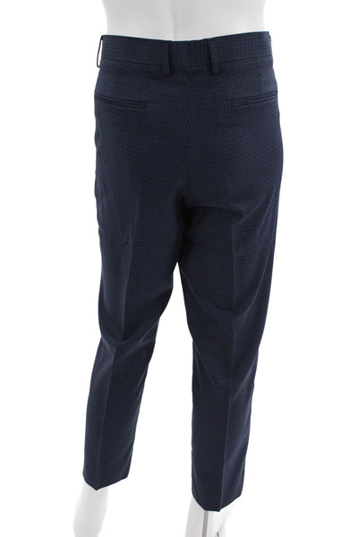 Zara Mens Striped Print Dress Straight Pants Blue Size 36