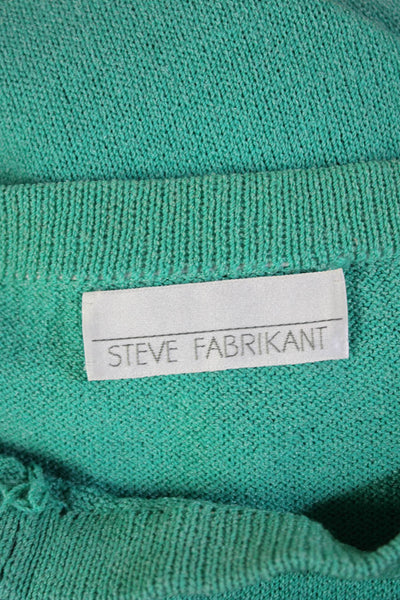 Steve Fabrikant Womens Elastic Waistband Knit Pencil Skirt Green Wool Size 8