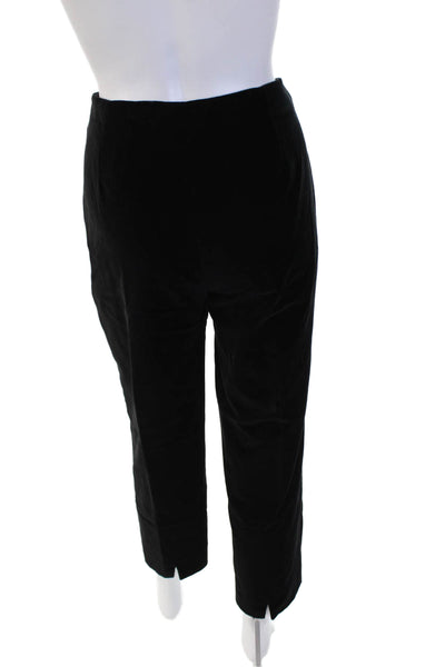 Piazza Sempione Womens Zipper Fly Pleated Straight Velvet Pants Black IT 46