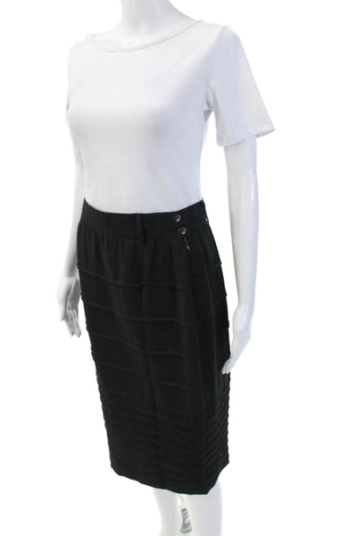 Escada Margaretha Ley Womens Side Zip Knee Length Pencil Skirt Black Size IT 40