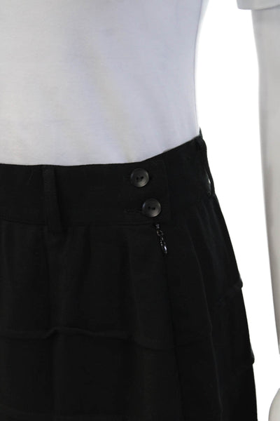 Escada Margaretha Ley Womens Side Zip Knee Length Pencil Skirt Black Size IT 40