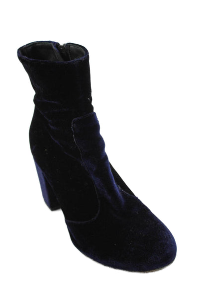 STEVEN BY STEVE MADDEN Womens Velvet Ankle Boots Navy Blue Size 40 10