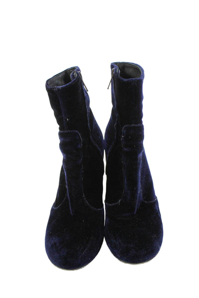 STEVEN BY STEVE MADDEN Womens Velvet Ankle Boots Navy Blue Size 40 10