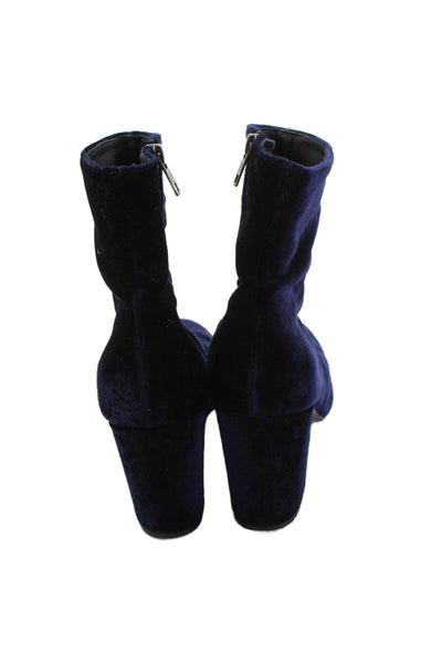 STEVEN BY STEVE MADDEN Womens Velvet Ankle Boots Navy Blue Size 40 10