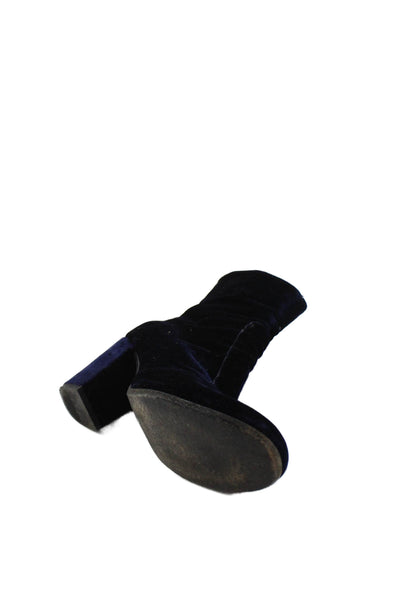 STEVEN BY STEVE MADDEN Womens Velvet Ankle Boots Navy Blue Size 40 10