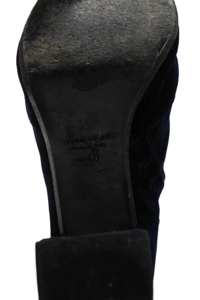 STEVEN BY STEVE MADDEN Womens Velvet Ankle Boots Navy Blue Size 40 10