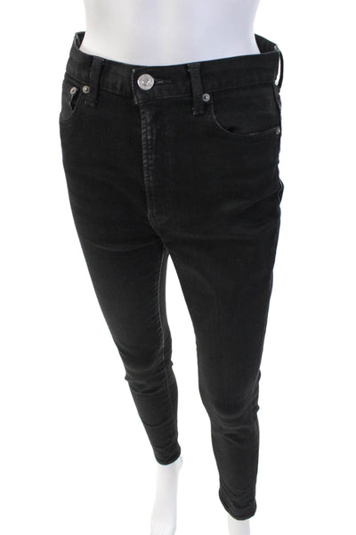 Moussy Womens Skinny High-Rise Black Jeans Cotton Blend Size 28