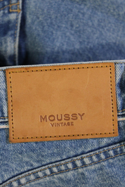 Moussy Womens Cropped Mom Blue Jeans 100% Cotton High Rise Size 26
