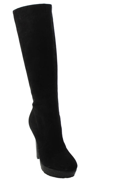 Alexandre Birman Womens Suede Platform Knee High Boots Black Size 8