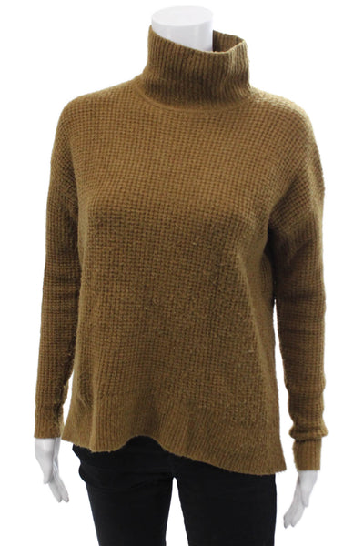 Madewell Womens Long Sleeve Turtleneck Waffle Knit Sweater Brown Size XS
