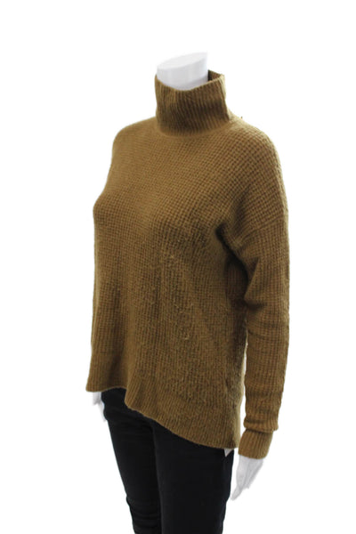 Madewell Womens Long Sleeve Turtleneck Waffle Knit Sweater Brown Size XS