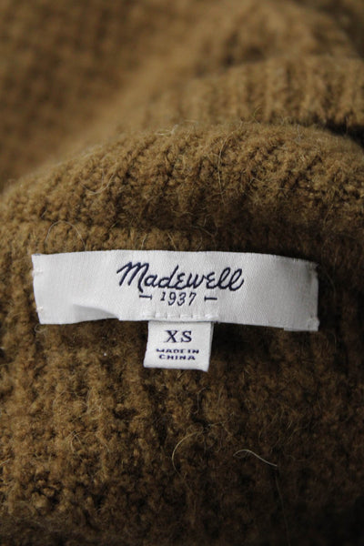Madewell Womens Long Sleeve Turtleneck Waffle Knit Sweater Brown Size XS