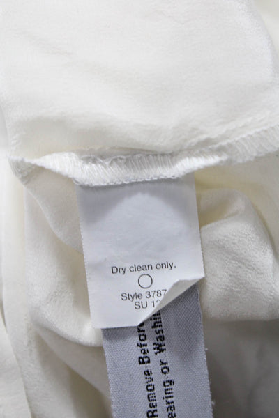 J Crew Womens Button Front Long Sleeve Collared Silk Shirt White Size 00