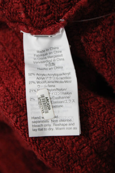 Madewell Womens Long Sleeve Mock Neck Oversized Sweater Red Size XS