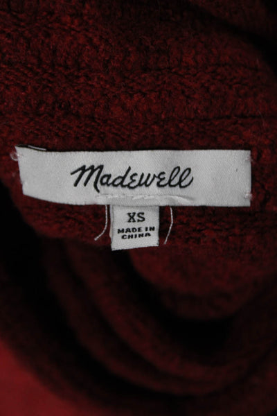 Madewell Womens Long Sleeve Mock Neck Oversized Sweater Red Size XS