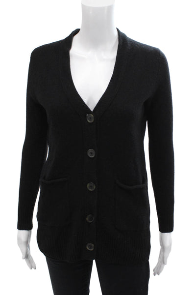Madewell Womens Button Front V Neck Cardigan Sweater Black Wool Size XS
