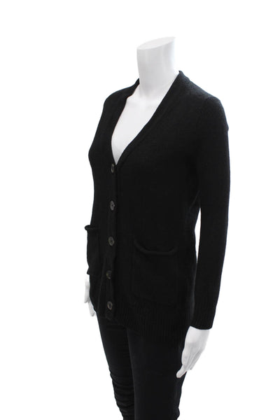 Madewell Womens Button Front V Neck Cardigan Sweater Black Wool Size XS