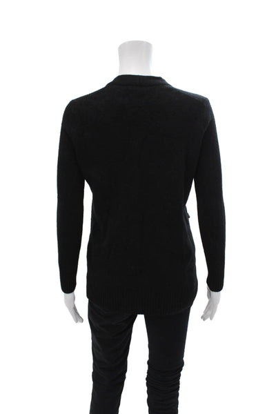 Madewell Womens Button Front V Neck Cardigan Sweater Black Wool Size XS