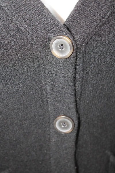 Madewell Womens Button Front V Neck Cardigan Sweater Black Wool Size XS