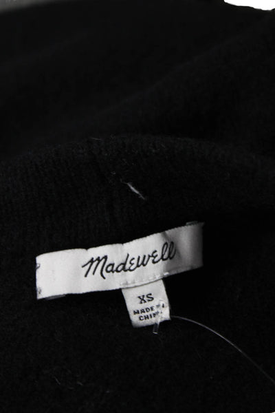 Madewell Womens Button Front V Neck Cardigan Sweater Black Wool Size XS