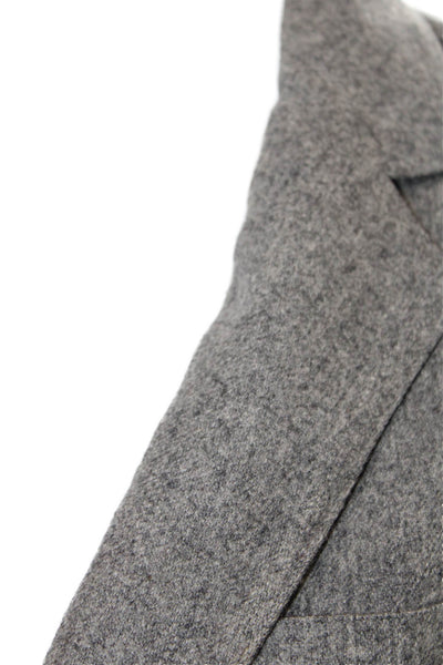 Evan Picone Womens Single Button Notched Lapel Blazer Jacket Gray Wool Medium