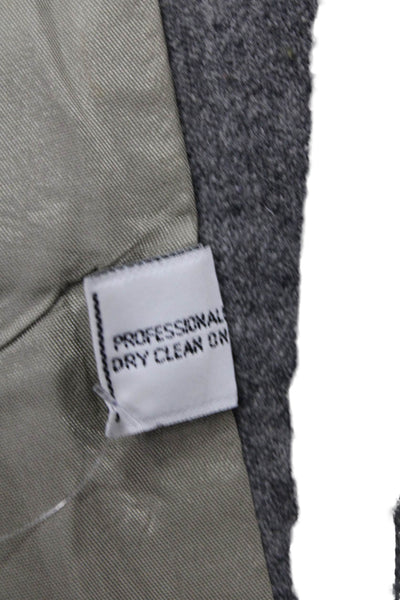 Evan Picone Womens Single Button Notched Lapel Blazer Jacket Gray Wool Medium